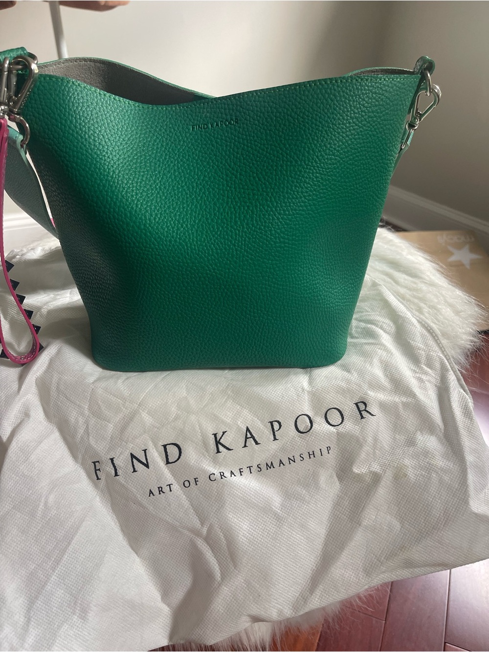 FIND KAPOOR Green Leather Bucket / Shoulder Bag